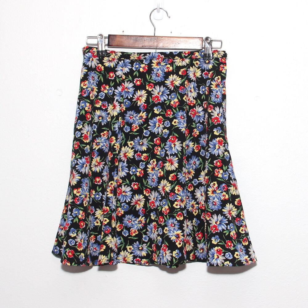 Vintage NEW Casual Corner Floral A-Line Skirt Size M